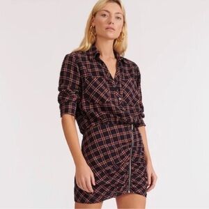 Veronica Beard |Karen Dress in Navy Multi Plaid